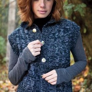 For Cynthia Blue  Sleeveless  Wool Blend Vest